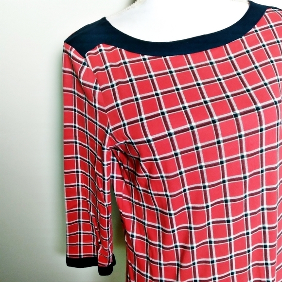 Tommy Hilfiger Plaid 3/4 Sleeve Top Size Medium - Picture 6 of 8